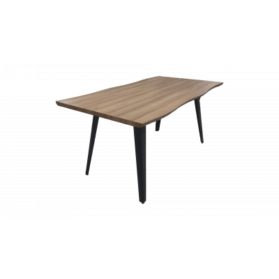 Table rectangulaire LOUISE 160x90 cm noyer et noir