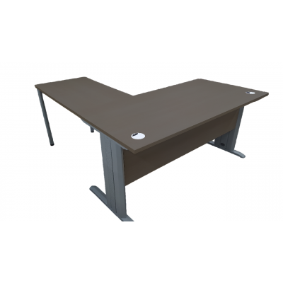 Bureau TEXAS Métal L180 + retour chêne grisé