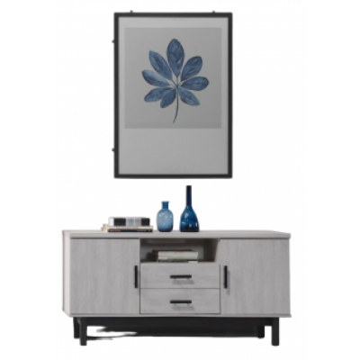 Meuble TV AUCKLAND Chêne gris/chêne blanchi 