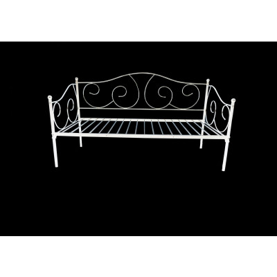 Banquette lit 90X190 MELUSINE métal blanc