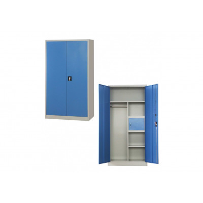 Armoire métallique multi-fonctions 2 portes gris clair/bleu VD-2M