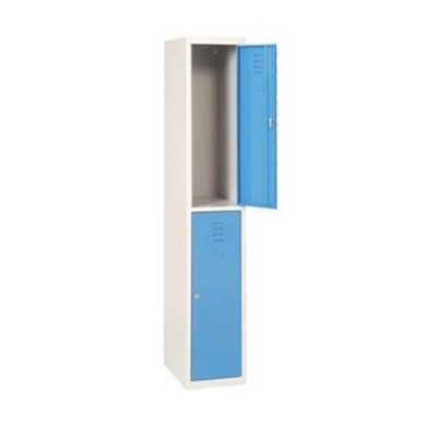 Vestiaire L40 H185 P50 cm 2 cases bleu clair