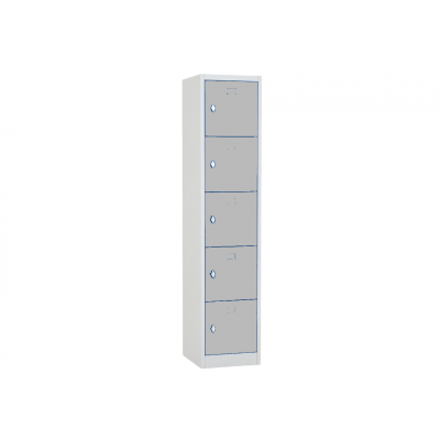 Vestiaire L40 H185 P50 cm multi 5 cases gris