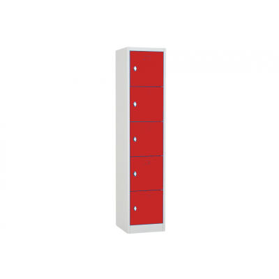 Vestiaire L40 H185 P50 cm multi 5 cases rouge