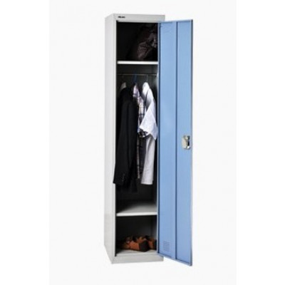 Vestiaire 1 porte L30 P50 H185 cm industrie propre métallique coloris gris et bleu clair VS-1P